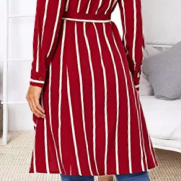 Delilah Wear Red and White Striped Tunic - Picture 6 of 6